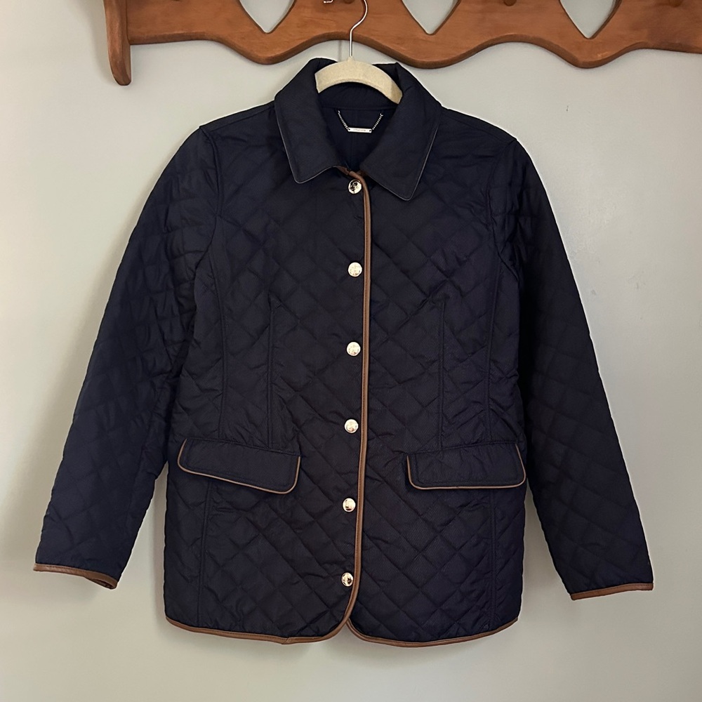 Chicos Navy Quilted Jacket